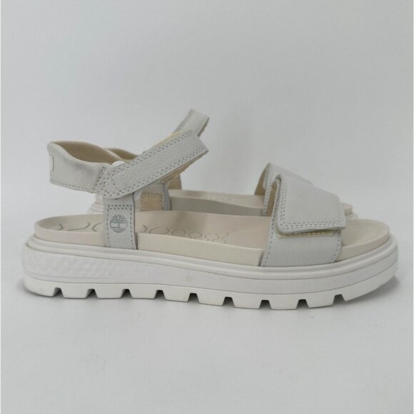 Timberland Shoes - Timberland Ray City Platform Sandals size 8.5 White Leather Ankle Strap